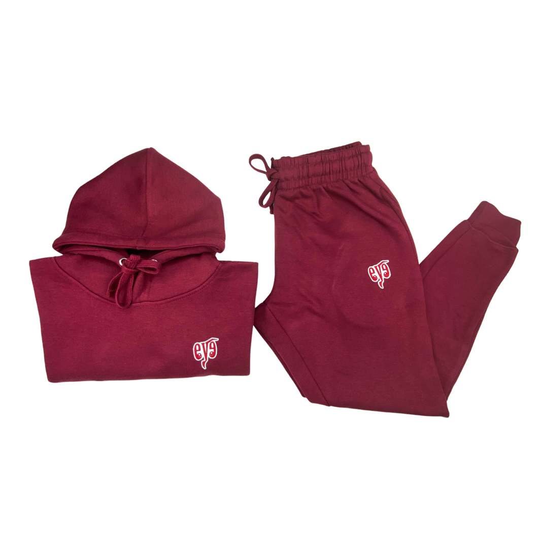 Keyezer Classic Burgundy Sweatsuit Set