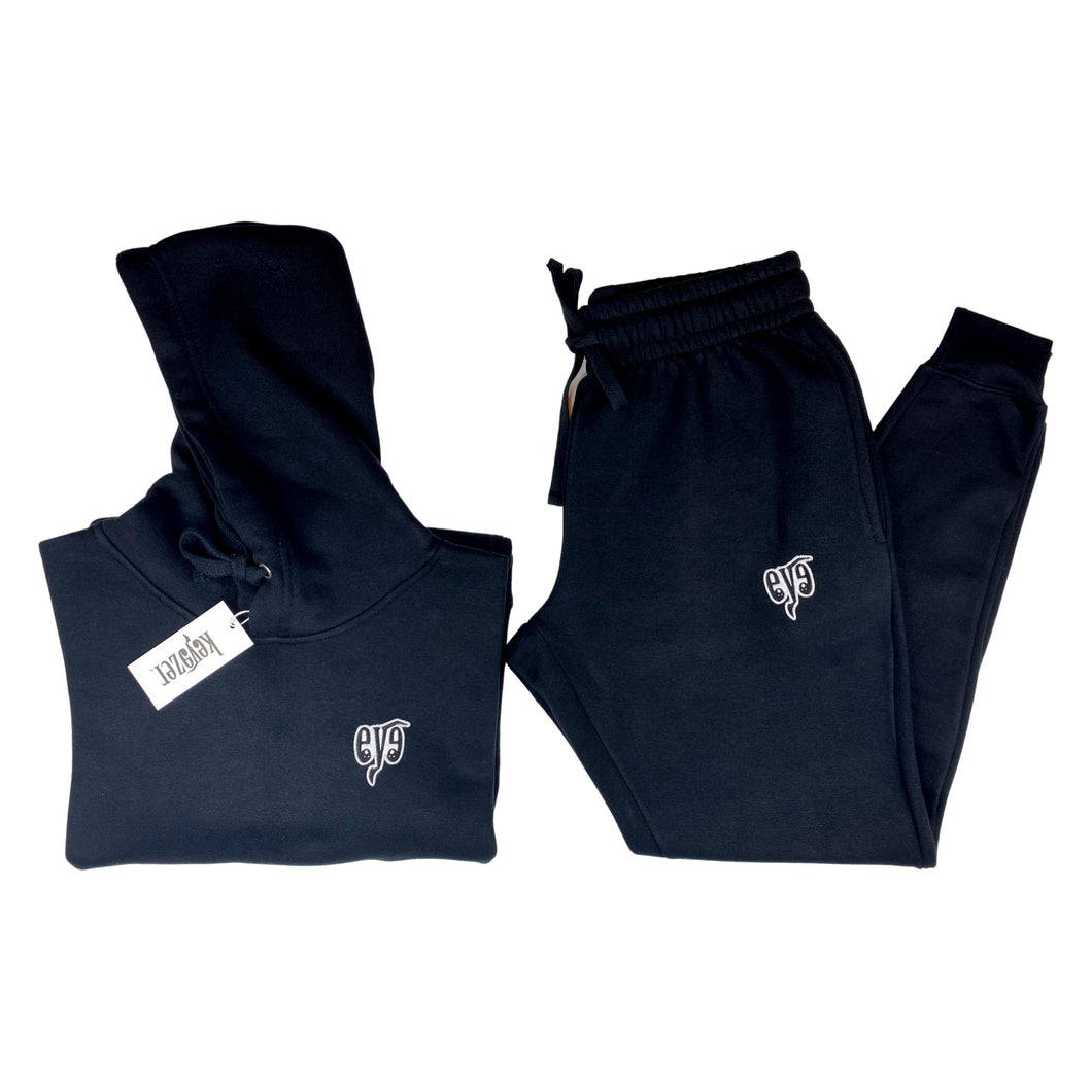 Keyezer Classic Black Sweatsuit Set